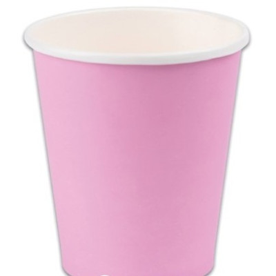 25 Bicchieri ROSA - in carta BIODEGRADABILE Ecolor- 250cc - addobbo decoro tavola