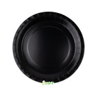 25 Piatto Ø 24 cm NERO - in carta BIODEGRADABILE Ecolor addobbo decoro tavola