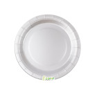 25 Piatto Ø 18 cm ARGENTO MATT - in carta BIODEGRADABILE Ecolor addobbo decoro tavola