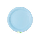 25 Piatto Ø 18 cm CELESTE - in carta BIODEGRADABILE Ecolor addobbo decoro tavola