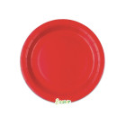 25 Piatto Ø 18 cm ROSSO INTENSO - in carta BIODEGRADABILE Ecolor addobbo decoro tavola