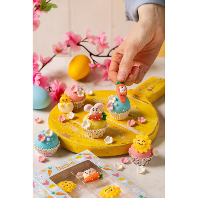 100 mini pirottini in carta forno - diseni pasquali - ø2,7 x h1,7cm