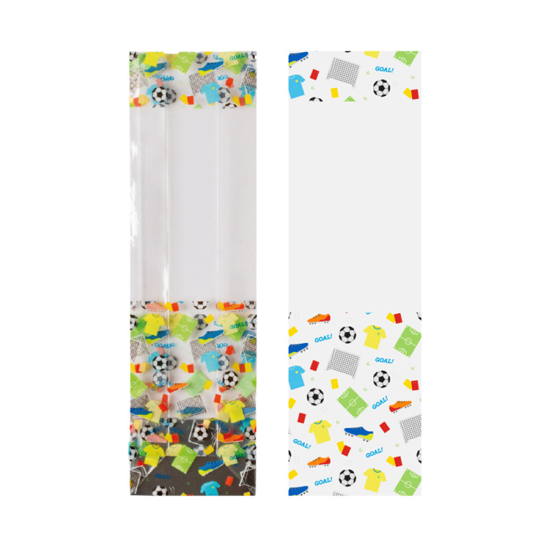 100 x BUSTINE in plastica CALCIO - per alimenti con fondo rigido - 8x5xh28cm