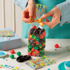 100 x BUSTINE in plastica CALCIO - per alimenti con fondo rigido - 8x5xh28cm