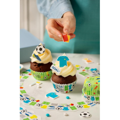 Confezione 12 pz 2D soggetti calcio in Zucchero Football assortiti