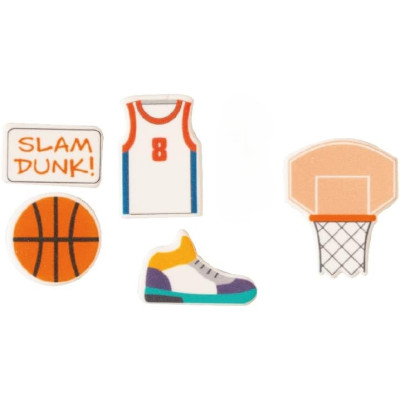 Confezione 10 pz 2D soggetti basket in Zucchero assortiti