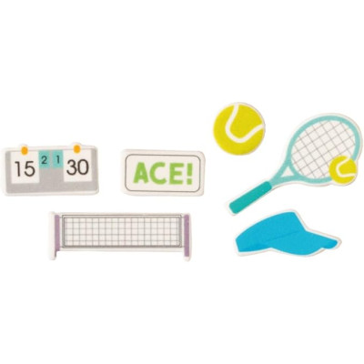 Confezione 12 pz 2D soggetti TENNIS in Zucchero assortiti