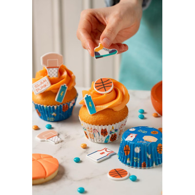 Confezione 10 pz 2D soggetti basket in Zucchero assortiti