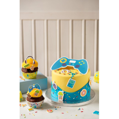 Confezione 7 pz 2D soggetti VIDEOGIOCHI GAMER  in Zucchero assortiti