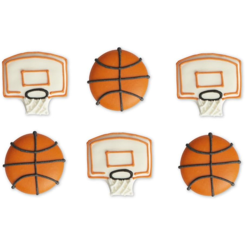 Soggetti Basket - Decorazione in zucchero per Dolci - canestro, pallone basket