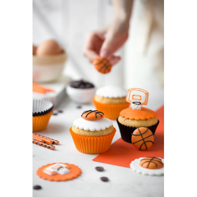 Soggetti Basket - Decorazione in zucchero per Dolci - canestro, pallone basket