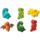 Soggetti Dinosauri - Decorazione in zucchero per Dolci - 6 pezzi ssortiti