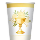 Coordinato feste tavola PRIMA COMUNIONE HOLY calice piatti bicchieri tovaglioli