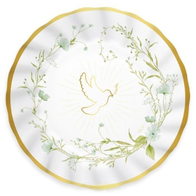 Coordinato tavola CONFIRMATION 1° Comunione, Confessione Pasqua Colomba  piatti bicchieri tovaglioli