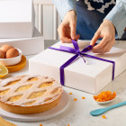 scatola PORTA TORTA 24,5 x 24,5 x 6 h cm in cartone - per il trasporto dolci