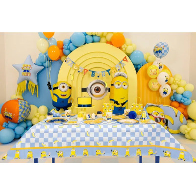 44pz -Coordinato tavola festa MINIONS - piatti, bicchieri, tovaglioli - 12 ospiti