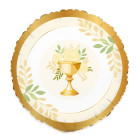 Pallone PRIMA COMUNIONE Holy Bianco crema e oro con CALICE - PALLONCINO 45cm