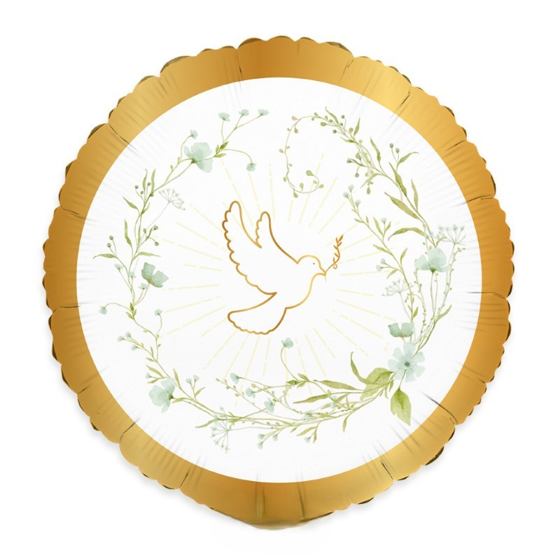 Pallone stampa colomba Prima Comunione Confirmation - PALLONCINO 45cm - gonfiabile ad elio