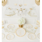 Coordinato feste tavola SANTA CRESIMA Bianco e Oro piatti bicchieri tovaglioli