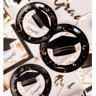 Coordinato feste tavola LAUREA con stampa tocco CONGRATS piatti bicchieri tovaglioli