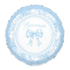 Pallone BENVENUTO CELESTE - Nascita Bimbo - stampa fiocco vintage - 45cm