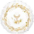 Pallone PRIMA COMUNIONE Bianco e crema calice e spighe - PALLONCINO 45cm - gonfiabile ad elio