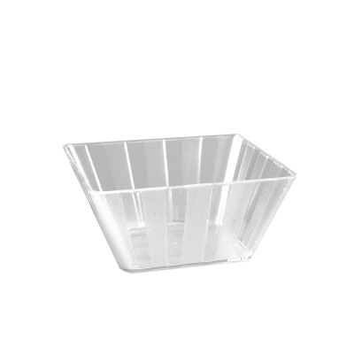 6 pz - Coppetta in plastica 210cc trasparente 9,5x9,5x4,5h cm