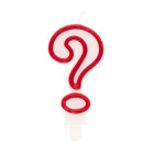 CANDELA ? punto interrogativo con bordo ROSSO per torta - candelina per dolci