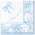 16 Tovaglioli in carta BENVENUTO - celeste - 25x25cm - Tovagliolini da dessert