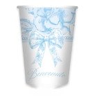 Coordinato tavola BENVENUTO celeste bambino bimbo piatti bicchieri tovaglioli