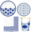 Coordinato festa Estate Mare Santorini piatti bicchieri tovaglioli