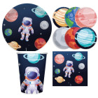 Coordinato tavola SPAZIO PIANETI feste bambini piatti bicchieri tovaglioli