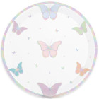 Coordinato feste tavola FARFALLE multicolor iridescente -  piatti bicchieri tovaglioli