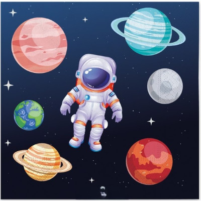 Coordinato tavola SPAZIO PIANETI feste bambini piatti bicchieri tovaglioli