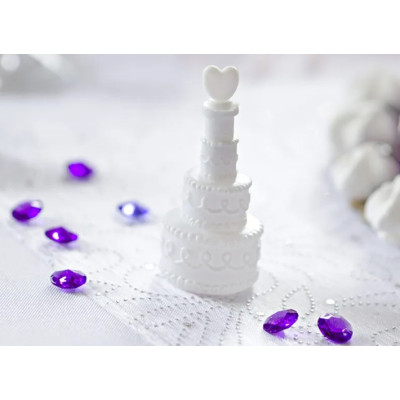 Set 24 bolle di sapone torta con cuore17ml per matrimoni comunioni