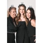 Cerchietto Frontino 60 Anni con volant in tessuto nero e numero 60 decorato con perle