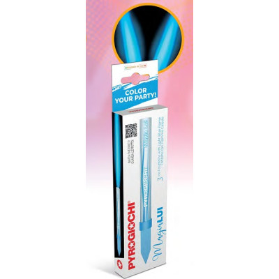 3x Candela Luminosa Fontana Fiaccola CELESTE Magic Flambè colorata compleanno