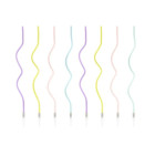 8 Candele CURLY - spirale RICCIA MULTICOLOR candeline in cera per torte H14 cm