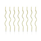 8 Candele CURLY - spirale RICCIA ORO Mezzo Stelo candeline in cera per torte H14 cm