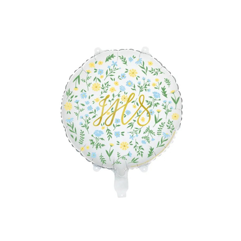 Pallone PALLONCINO in Foil Mylar PRIMA COMUNIONE IHS- gonfiabile ad aria o ad elio 45 cm