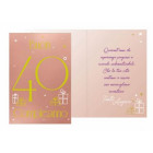 Biglietto d'auguri augurale 40 anni Compleanno con stampa numero oro lucido - completo di busta