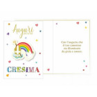 Biglietto Tanti Auguri per la Tua Cresima con ciondolo in legno miria arcobaleno