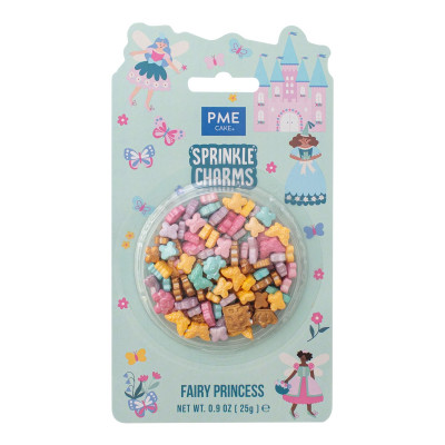 Decorazioni PRINCIPESSA delle FATE  multicolor - 12 mm in ZUCCHERO SPRINKLE MIX per torte dolci - 25g