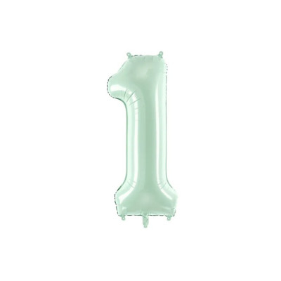 Pallone compleanno numero 1 anno Verde Pastello 86 cm gonfiabile ad elio o aria
