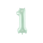 Pallone compleanno numero 1 anno Verde Pastello 86 cm gonfiabile ad elio o aria