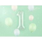 Pallone compleanno numero 1 anno Verde Pastello 86 cm gonfiabile ad elio o aria