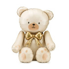 Pallone PALLONCINO orso ORSETTO crema e fiocco oroo - per party 75x84 cm