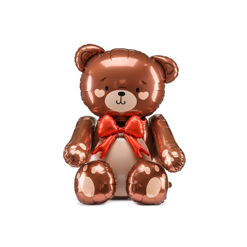 Pallone PALLONCINO orso ORSETTO e fiocco rosso - per party amore 75x84 cm