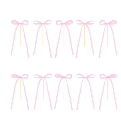 Decorazioni per torte fai da te con fiocchi ROSA, 10 pezzi.