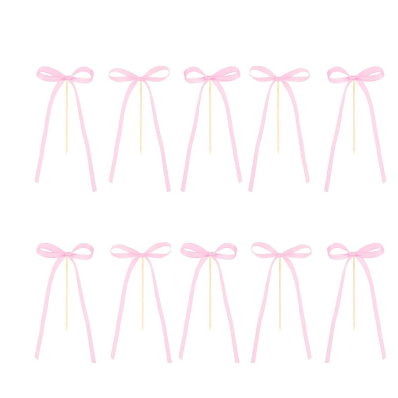 Decorazioni per torte fai da te con fiocchi ROSA, 10 pezzi.